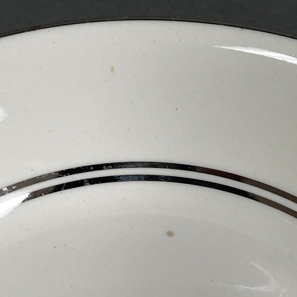 Pope Gosser Encore Soup Cereal Bowls Platinum Trim 7 5/8" across Lot of 5 - Picture 9 of 9